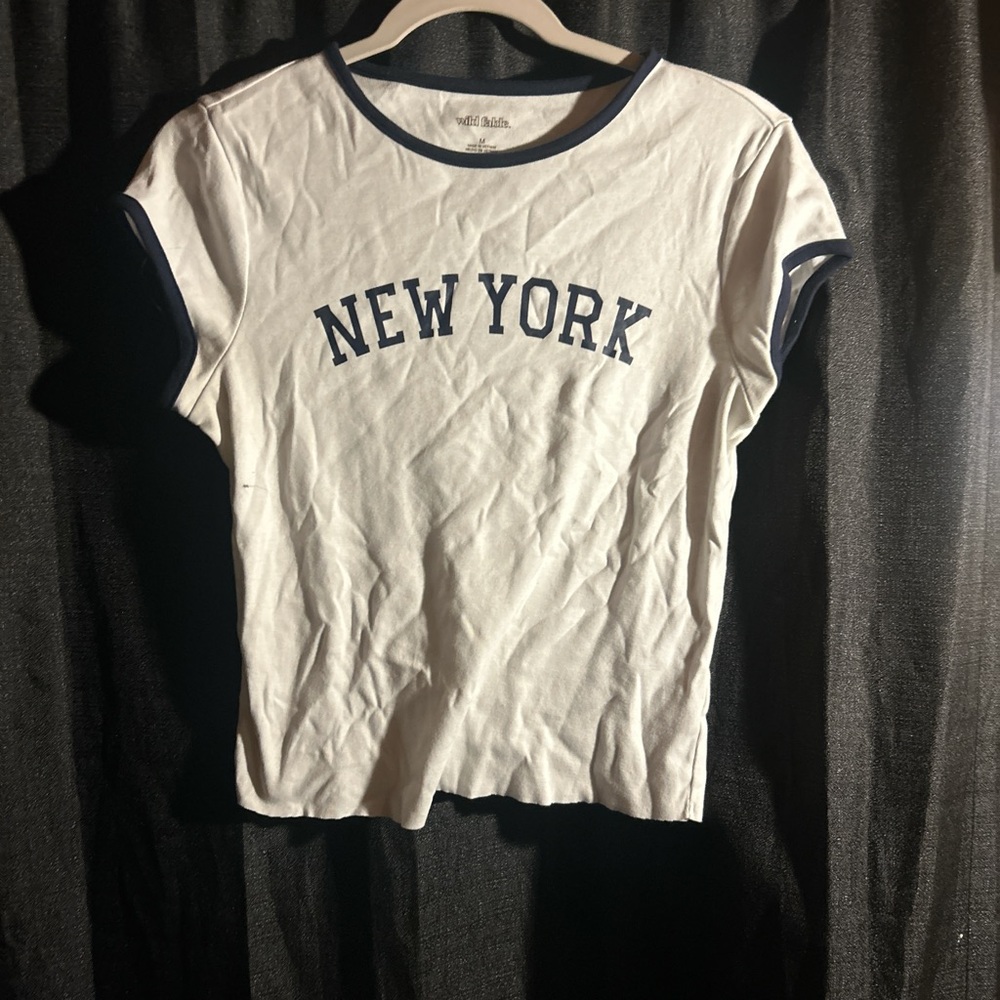 White and Blue Graphic Tee
